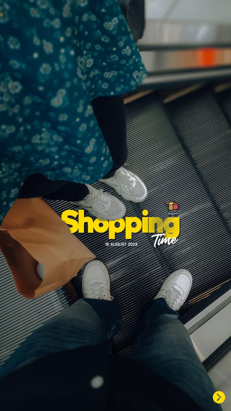 a person sitting on an escalator with their feet up