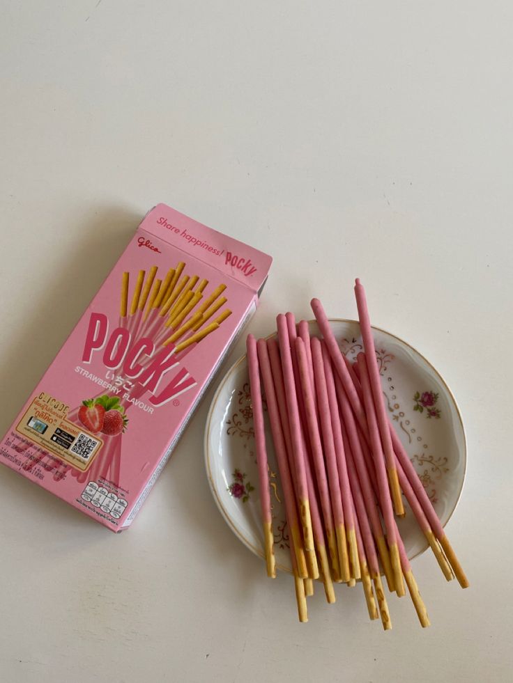 #pink #aesthetic #pocky #japan #tokyo #japanesecandy #candy #dessert #pink #pinkcore Strawberry Snacks Aesthetic, Pink Snacks For Picnic, Strawberry Flavor Aesthetic, Pink Foods Aesthetic, Pink Snacks Aesthetic, Pink Snack Ideas, Strawberry Pocky Aesthetic, Pink Snack Board, Pink Sweets Aesthetic