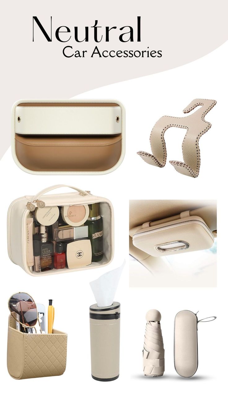 the contents of a purse and other items are shown in this brochure with text