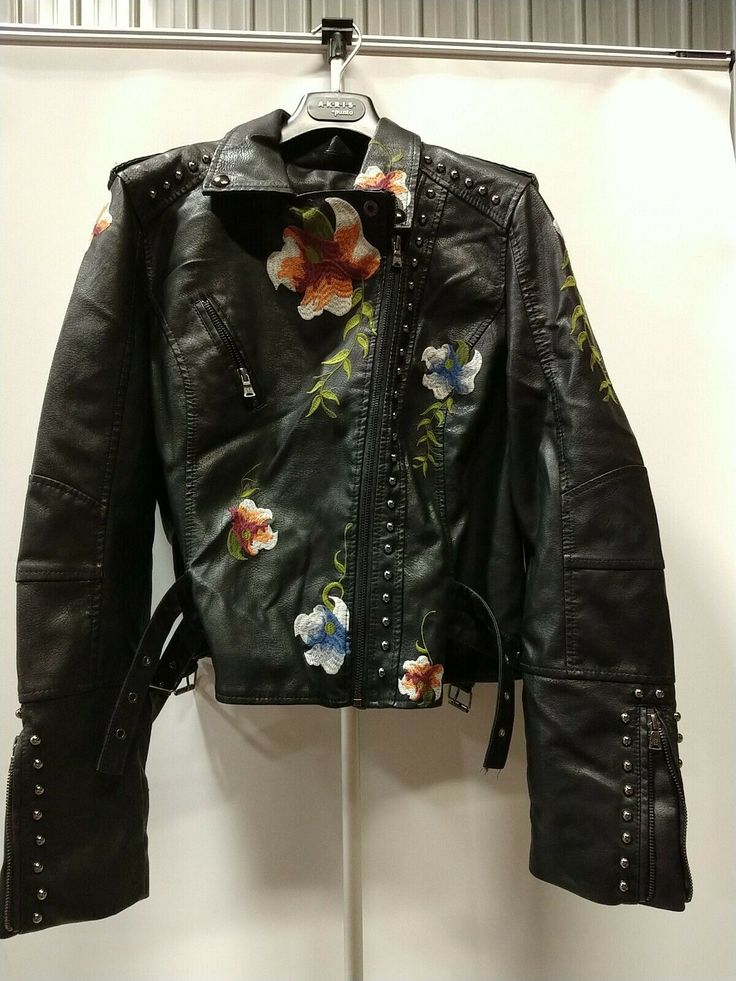 women's embroidered pu leather coat. This coat is marked extra large but definitely is way off from that size I would put this at a medium Embroidered Leather Jacket For Fall, Long Sleeve Leather Jacket With Floral Embroidery For Winter, Casual Embroidered Winter Biker Jacket, Winter Leather Jacket With Floral Embroidery And Long Sleeves, Leather Biker Jacket With Long Sleeves For Spring, Floral Embroidered Long Sleeve Leather Jacket For Winter, Fall Outerwear With Multicolor Embroidery And Floral Print, Fall Floral Print Outerwear With Multicolor Embroidery, Fall Floral Print Multicolor Embroidered Outerwear