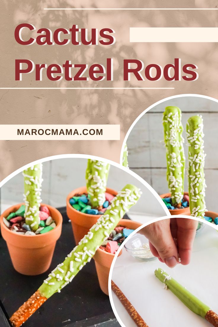 the process of making cactus pretzel rods