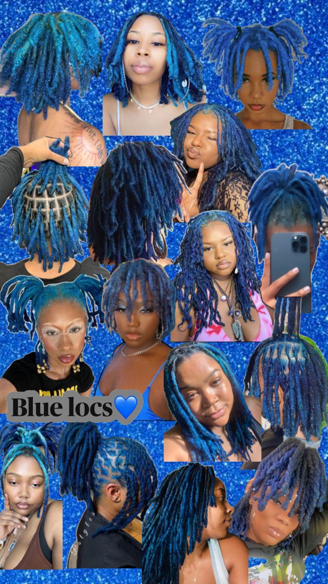 Locs Loc Hair Colors, Loc Color Ideas, Blue Locs, Dyed Dreads, Loc Colors, Short Dreadlocks Styles, Natural Hair Bun Styles, Cute Dreads, Beautiful Dreadlocks