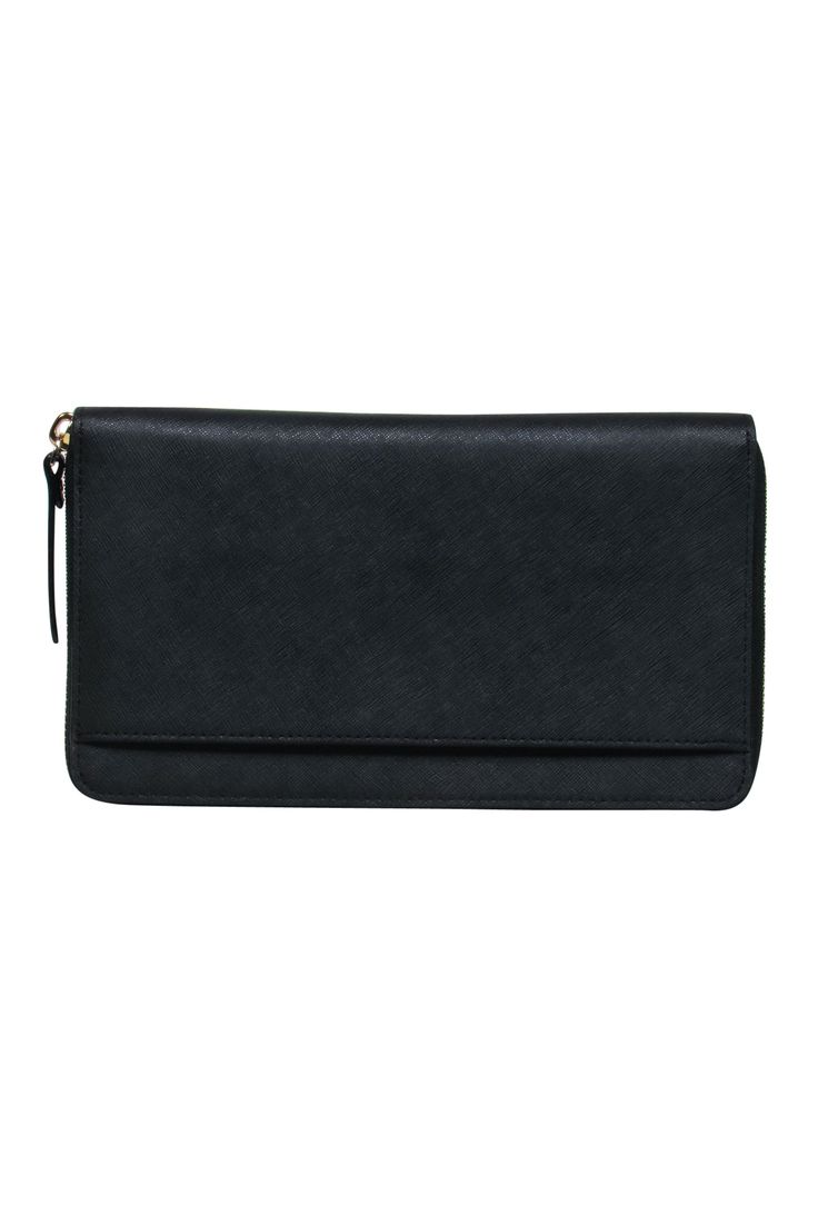 There is nothing better than a wallet that will keep you organized. This Kate Spade wallet will do just that! Designed with 15 total pockets, you will be able to hold your money, cards, and receipts with ease and style. The large size and convenience of this wallet will also allow you to ditch your purse and just carry this wallet alone. Fabric contents unavailable (more than likely leather) Gold-toned hardware One exterior open pocket at back Three interior large open pockets Eight interior car Kate Spade Rfid Blocking Rectangular Wallet, Black Clutch With Card Slots For Daily Use, Versatile Black Bifold Wallet, Kate Spade Rfid Blocking Travel Wallet, Kate Spade Rfid Blocking Wallets For Travel, Kate Spade Travel Wallets With Rfid Blocking, Kate Spade Travel Wallet With Rfid Blocking, Classic Kate Spade Wallets For Daily Use, Versatile Black Wallet With Zipper Closure