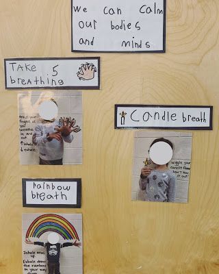 a bulletin board with pictures and writing on it