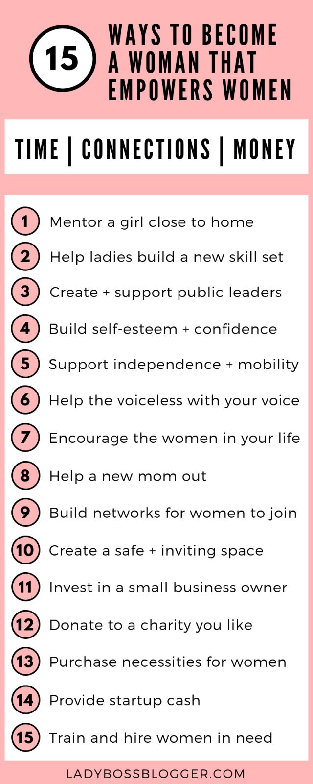 the top ten ways to become a woman that empowers women infographical