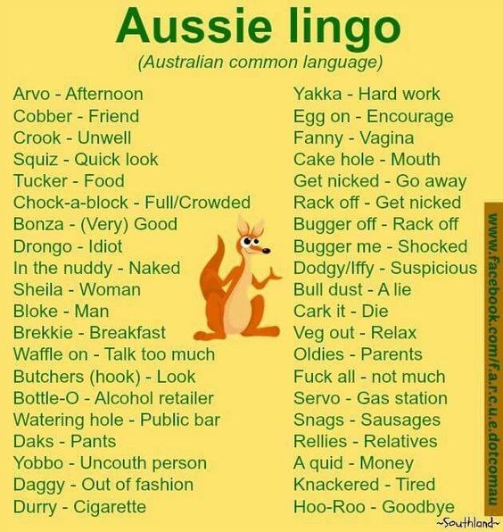 an image of the australian language on facebook