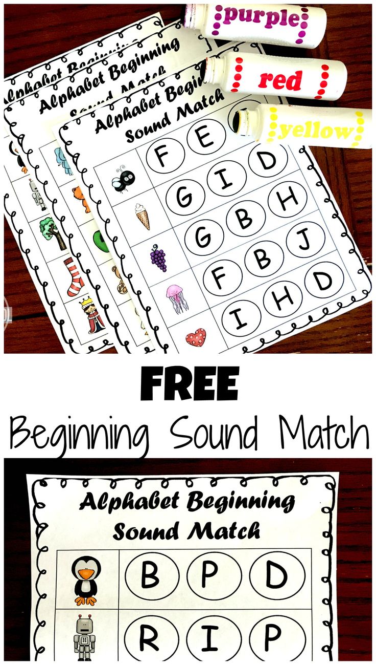 free beginning sound match for kids to practice their handwriting and numbers with the help of an alphabet