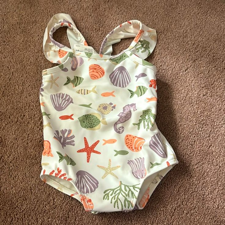 Nwot One-Piece Swim. Size: 18 Months Old One Piece Swim, Kids Swimming, Future Kids, White Green, Swimming, One Piece, Green, White, Color