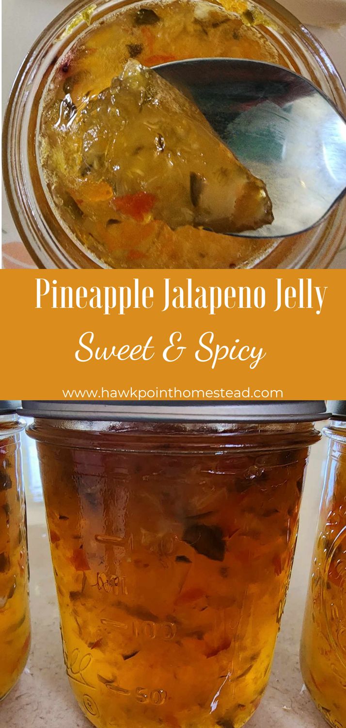 pineapple jalapeno jelly sweet and spicy recipe in a jar with spoon