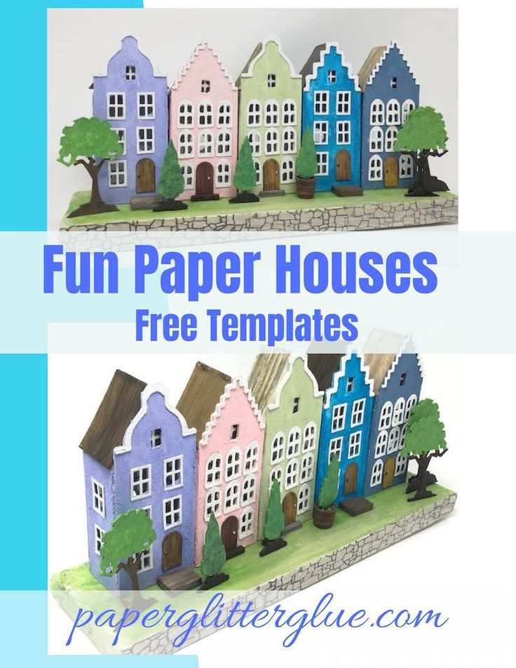 paper houses are stacked on top of each other with the words fun paper houses free templates