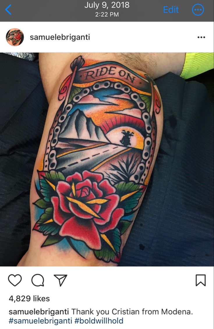 a man's arm with a tattoo on it and a rose in the middle