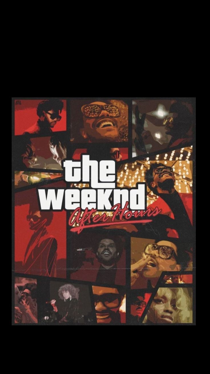 the weeknd album cover with many pictures and words on it, including an image of a