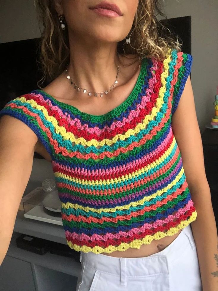 Wearable Crochet, Crochet Garments, Crochet Cardigans, Crochet Rainbow, 2024 Ideas, Mode Crochet, Crochet Ladies Tops, Crochet Summer Tops, Haken Baby