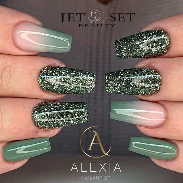 Stilleto Nails Designs, Ombré Nails, Green Nail Designs, Nail Colors Winter, Get Nails, Baby Boomer, Fall Nails, Gorgeous Nails, Stiletto Nails