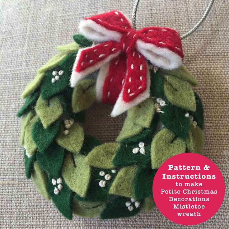 a christmas wreath ornament hanging on a wall