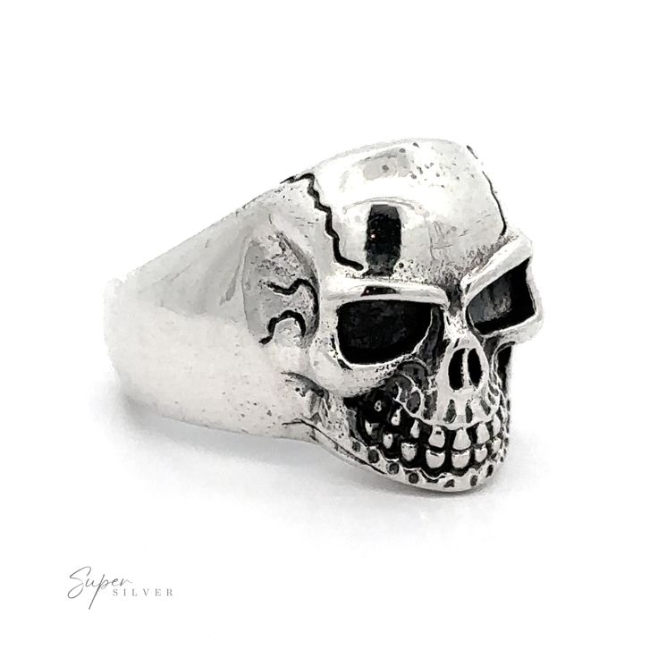 Elevate your style with our Veined Skull Statement Ring, an eye-catching piece that exudes both boldness and intricate artistry. This substantial ring showcases lifelike veins coursing through the skull, lending it a unique and rugged charm. Perfect for those who love to make a distinct impression, this ring marries edgy aesthetics with detailed craftsmanship. Whether you're enhancing a casual outfit or adding a daring touch to formal wear, this striking ring will command attention and ignite co Punk Style Skull Ring For Halloween Collectible, Gothic Skull Ring Collectible, Silver Skull Ring For Halloween, Silver Edgy Skull Ring For Halloween, Edgy Silver Skull Ring For Halloween, Gothic Skull Rings For Collectors, Gothic Skull Collectible Rings, Handmade Punk Skull Rings, Symbolic Hand Cast Skull Ring