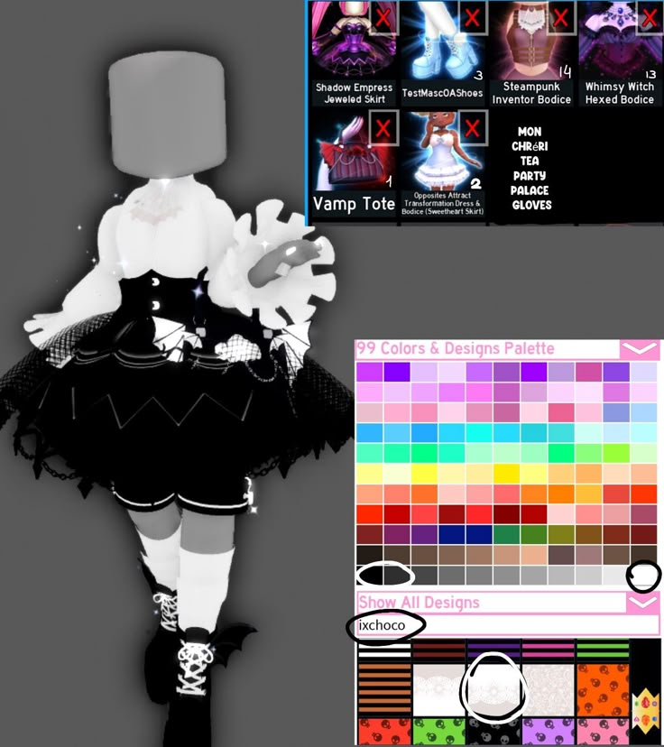 the doll is wearing a black and white outfit with colorful squares around her body, as well as an advertizer