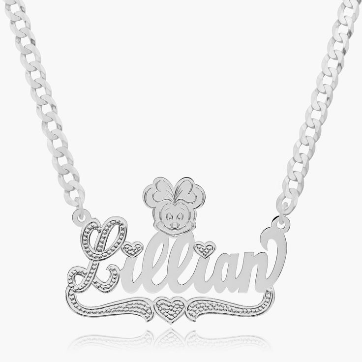 The child is 2 years old and is wearing a 14" inch, Figaro chain. Customizable with: Letters, Numbers & Roman Numerals. Chain width: Cuban Chain - 3.7 mmFigaro Chain - 3 mm Closure: All chains are fitted with a lobster clasp. Metal Selection: Gold Plated Silver Plated Sterling silver 14k gold plated over sterling silver 10k solid gold - (NAMEPLATE ONLY) 14k solid gold - (NAMEPLATE ONLY) Personalized Sterling Silver Chain Necklace For Anniversary, Personalized Sterling Silver Yellow Gold Chain Necklace, Personalized Yellow Gold Sterling Silver Chain Necklace, Personalized Yellow Gold Chain Necklace In Sterling Silver, Personalized Sterling Silver Chain Necklace In Yellow Gold, Customizable Silver Chain Necklace For Gift, Silver Name Chain Necklace For Anniversary, Personalized Silver Chain Necklace, Silver Personalized Chain Necklace For Anniversary