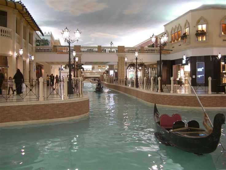 a gondola in the middle of a shopping mall