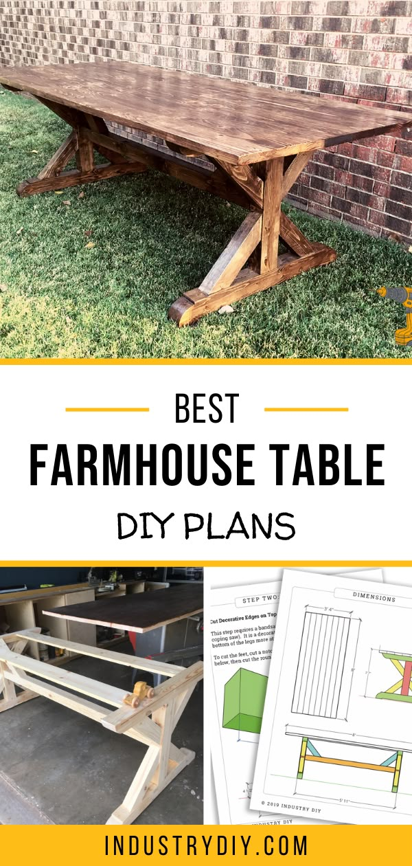 the best farmhouse table diy plans to make it easy and fun for all ages