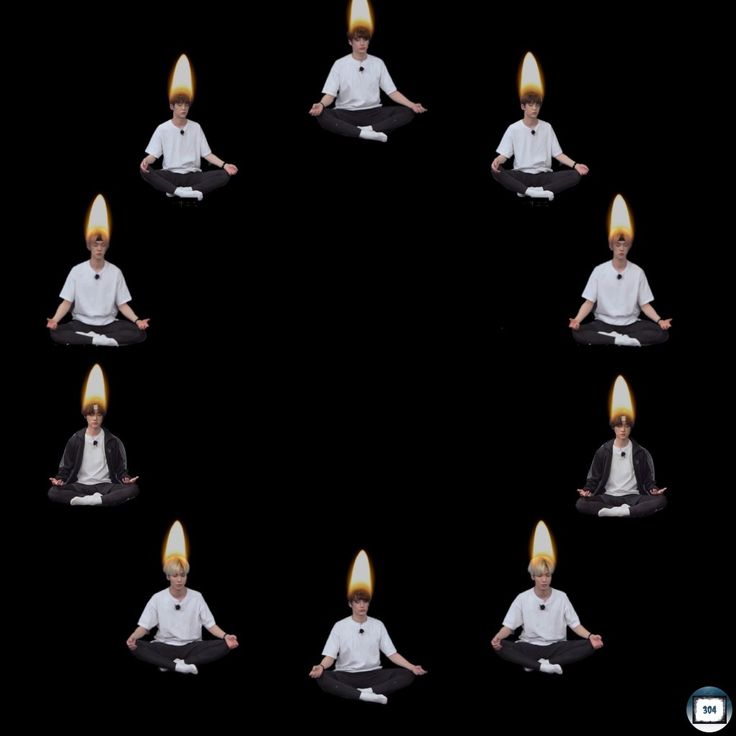 a man sitting in the middle of a circle doing yoga