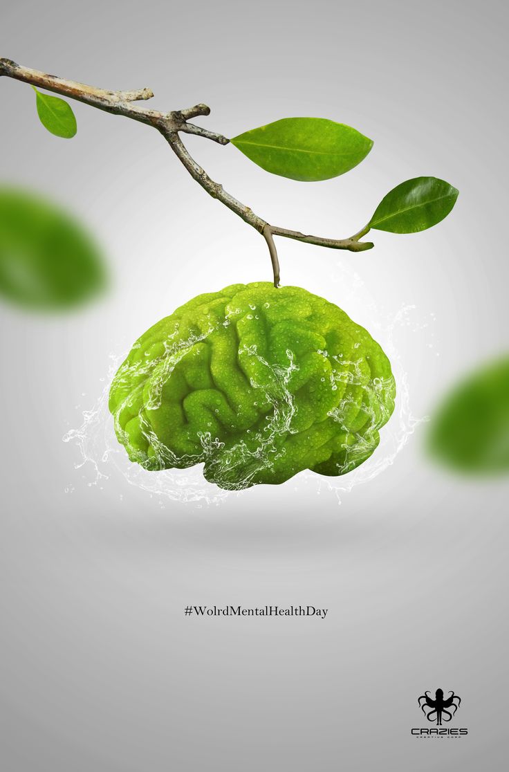 an image of a green brain on a tree branch