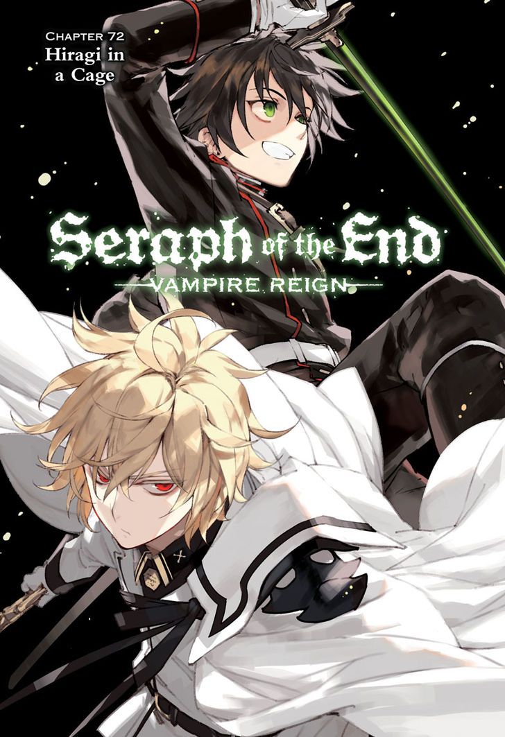 the cover to seraph the end vampire reign, with two men dressed in black and white