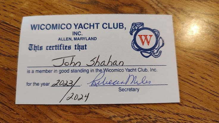 this is an id card for a woman's yacht club in washington, d c