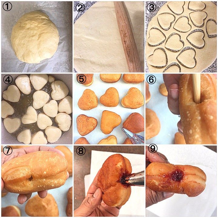 steps to make heart shaped doughnuts for valentine's day