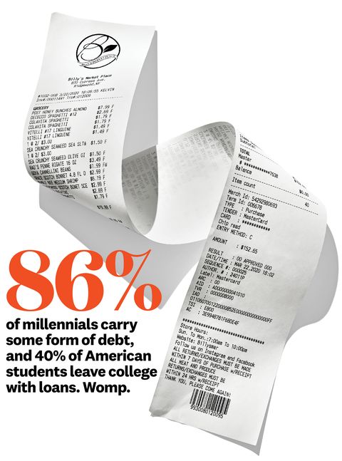 a roll of paper with the words 80 % off on it and an ad for american students leave college with loan womp