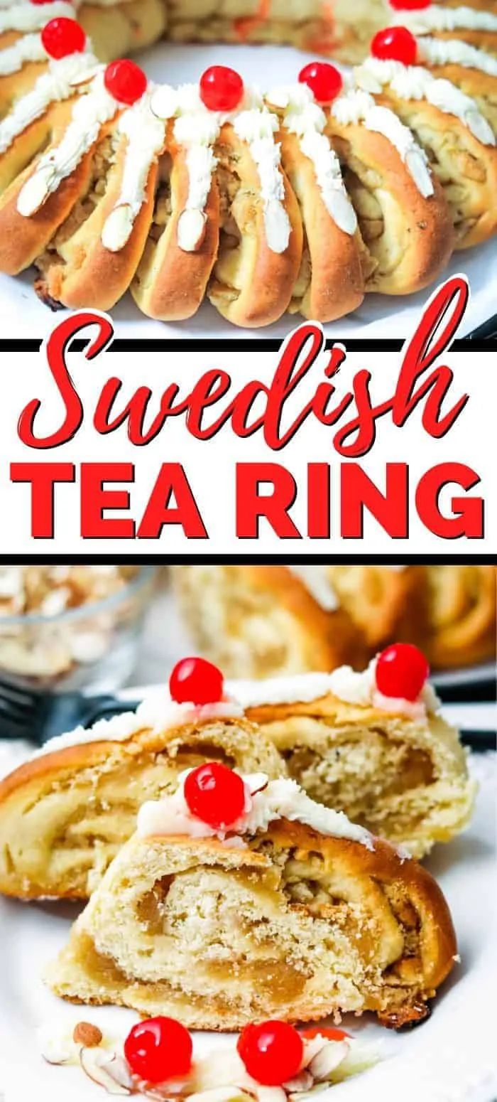 this is an image of sweetish tea ring with cherries on top and in the middle