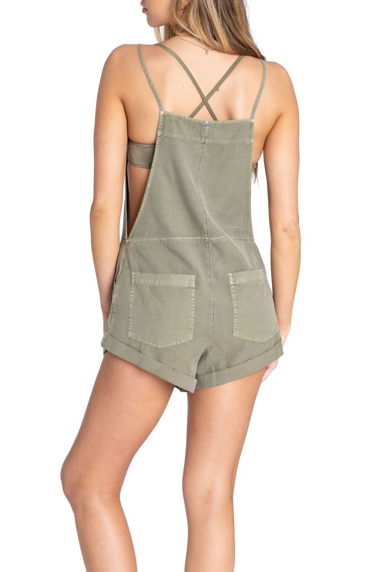 Pursue weekend fun wearing these short overalls woven from a lightweight cotton blend that's washed for a faded, vintage look. Tie straps and rolled hems add to the laid-back vibe. Style Name:Billabong Wild Pursuit Overalls. Style Number: 5786316. Summer Shortalls With Pockets In Relaxed Fit, Summer Relaxed Fit Shortalls With Pockets, Relaxed Fit Summer Shortalls With Pockets, Summer Style Relaxed Fit Shortalls With Pockets, Casual Spring Overalls With Adjustable Straps, Spring Overalls With Adjustable Straps In Relaxed Fit, Spring Overalls With Adjustable Straps And Relaxed Fit, Relaxed Fit Overalls With Adjustable Straps For Spring, Summer Overalls With Adjustable Straps And Relaxed Fit