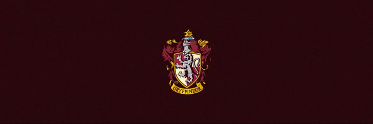 the hogwarts crest is shown on a dark red background with gold trimming