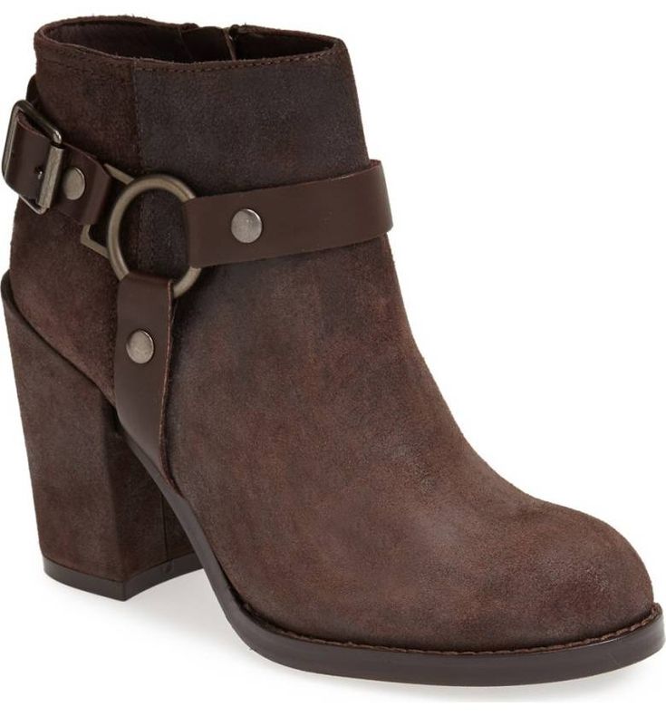 ASH Women's •Falcon•  Harness Ankle Bootie - Brown Leather - ShooDog.com Ash Boots, Brown Suede Shoes, Ash Shoes, Sparkle Shoes, Suede Leather Shoes, Blue Suede Shoes, Harness Boots, Famous Footwear, Rustic Brown