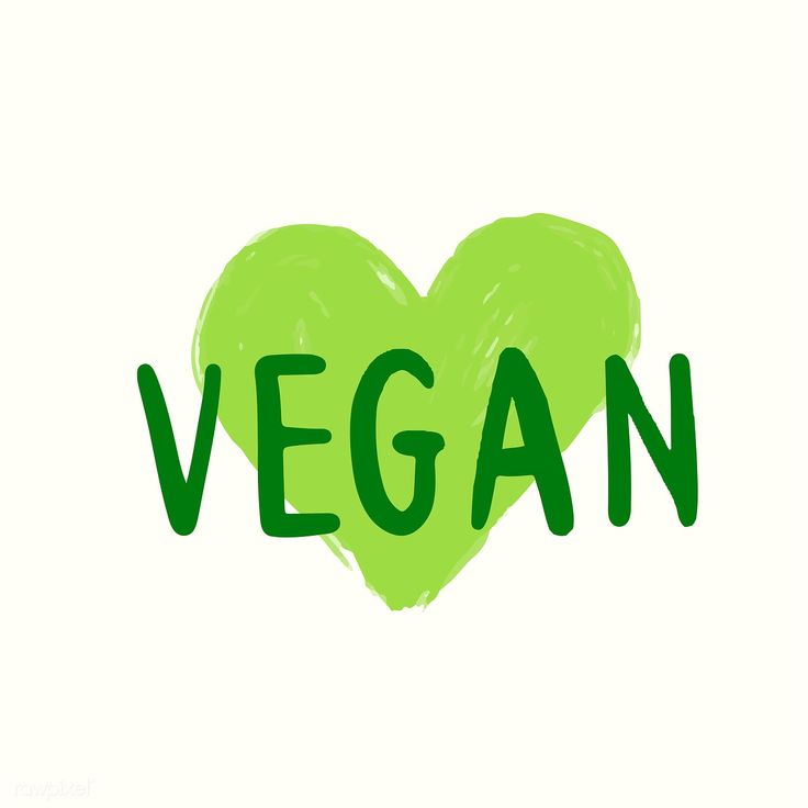 the word vegan written in green ink on a white background with a large heart