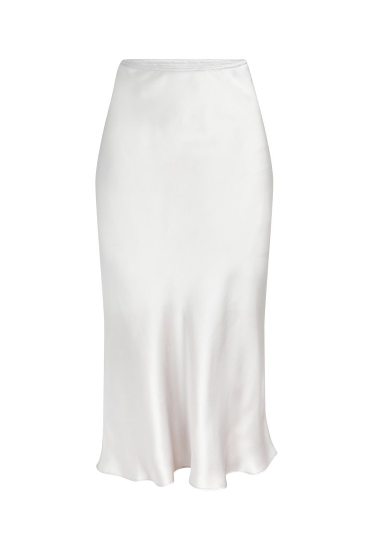 Stella Silk Slip Skirt | CG DESIGN Silk Slip Skirt White, Long White Silk Skirt, White Satin Midi Skirt, Long Silk Skirts, Satin White Skirt, White Silk Maxi Skirt, White Silk Skirt Outfit, Silk White Skirt, White Silk Midi Skirt