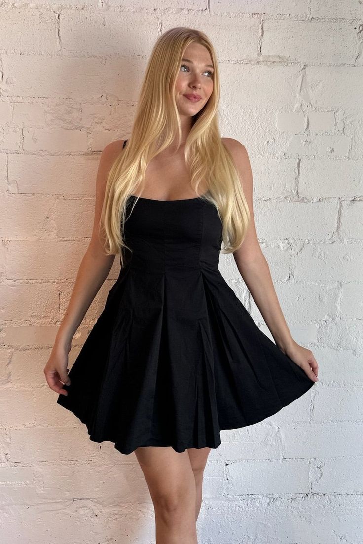 Always Elegant Pleated Mini Dress black Elegant Lined Mini Dress With Mini Hem, Casual A-line Dress With Pleated Bodice, Solid Fit And Flare Mini Dress For Date Night, Chic A-line Mini Dress With Box Pleat, Elegant Pleated Cotton Mini Dress, Cocktail Midi-length Mini Dress With Pleated Bodice, Mini Dress With Pleated Bodice For Date Night, Classic Spring Mini Dress For Party, Cocktail Mini Dress With Pleated Bodice And Midi Length