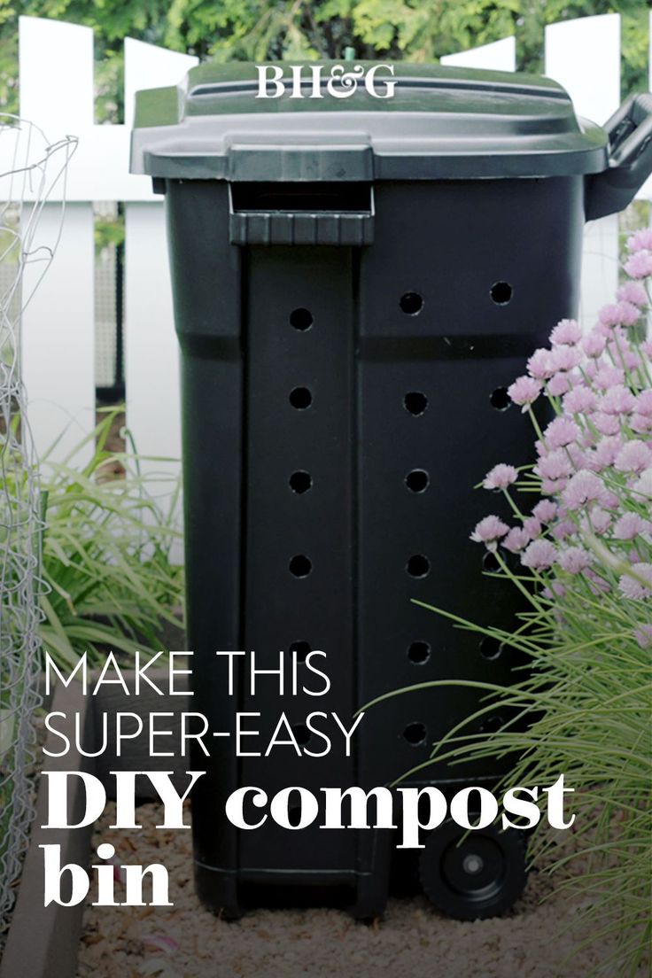 a composting bin with the words make this super - easy diy compost bin