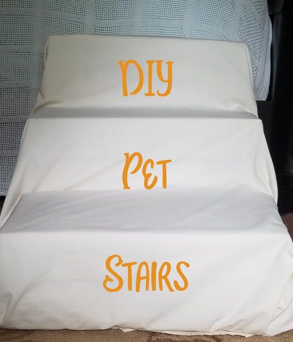 three pillows that say diy, pet stars and are stacked on top of each other