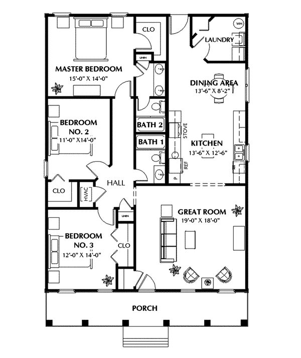 the floor plan for a two story house