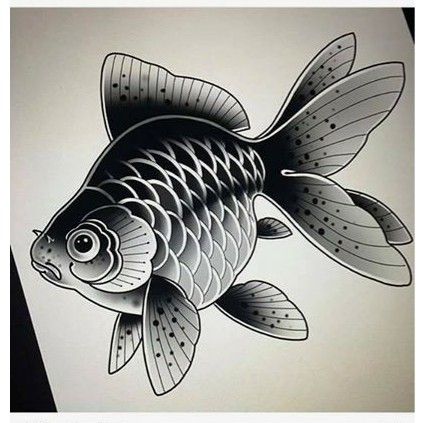 a black and white drawing of a fish