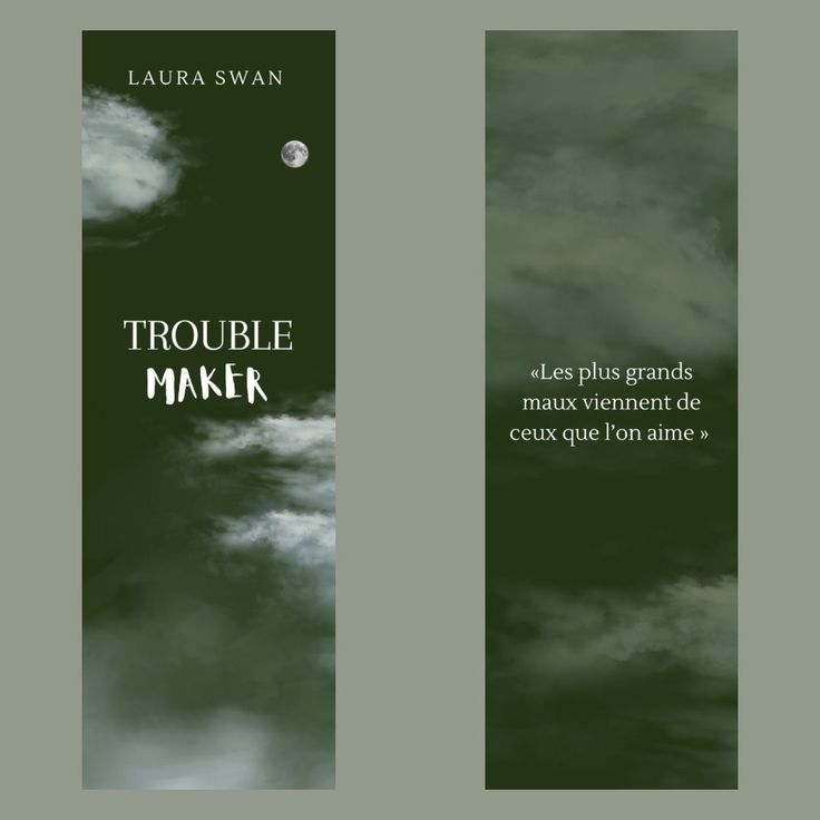 two book covers with the title trouble maker written in black and white on green background