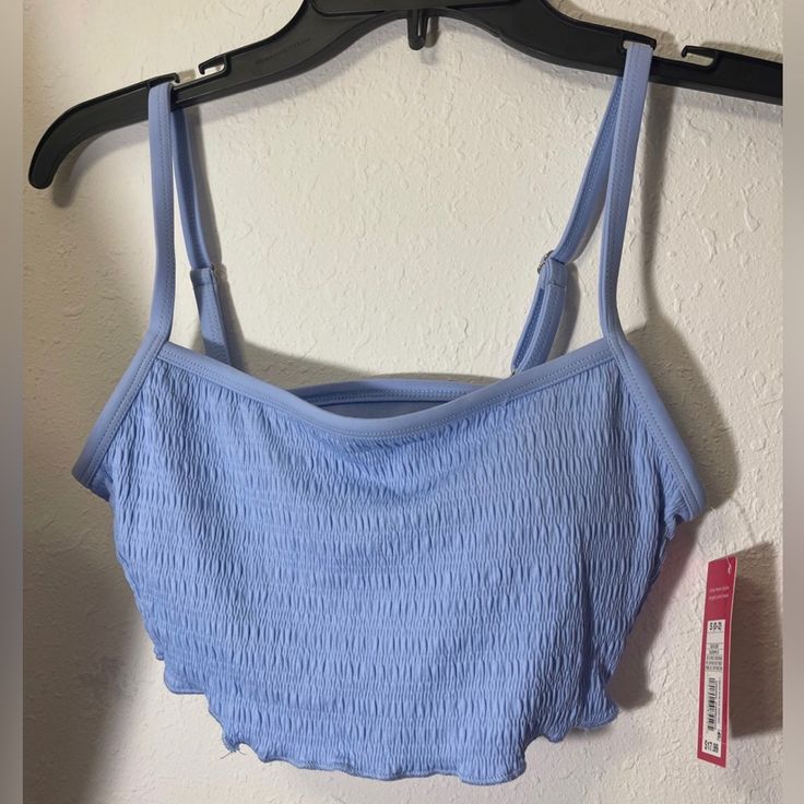 Xhilaration Two Piece Swim Suit Nwt Size Small Tags And Liner Still On Blue Crop Top With Built-in Bra And Spaghetti Straps, Blue Beachwear Tank Top For The Beach, Blue Spaghetti Strap Tank Top For Beach Season, Blue Spaghetti Strap Crop Top, Bra-friendly, Blue Seamless Crop Top With Spaghetti Straps, Blue Seamless Spaghetti Strap Crop Top, Blue Spaghetti Strap Crop Top With Built-in Bra, Blue Crop Top With Spaghetti Straps And Built-in Bra, Seamless Blue Spaghetti Strap Crop Top