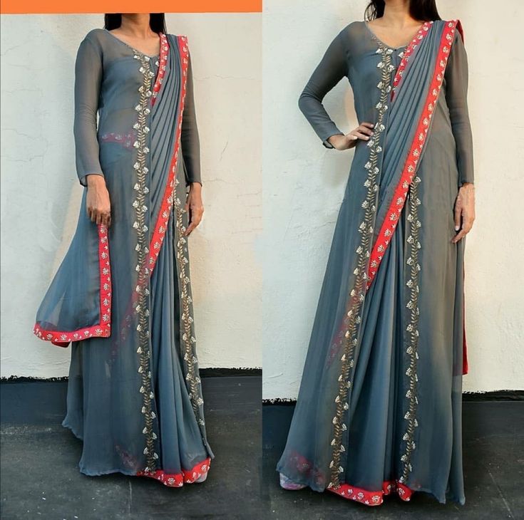 Jacket With Saree, Saree Jacket Designs, Saree Jackets, Long Blouse Designs, Saree Wearing Styles, New Saree Blouse Designs, Draping Fashion, Sari Blouse Designs, Indian Saree Blouses Designs