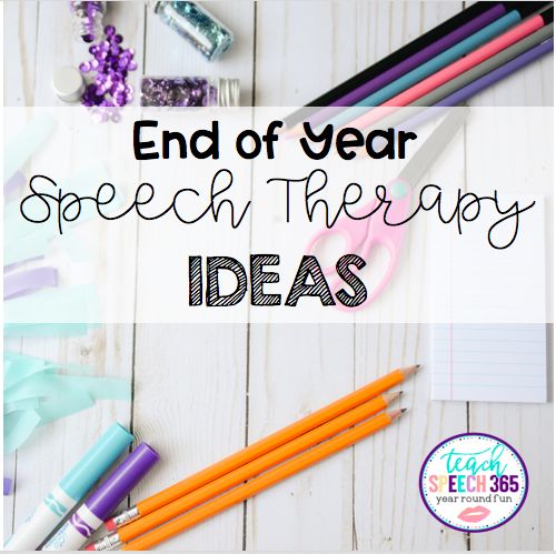 an end of year speech therapy idea with pencils and markers on a white table