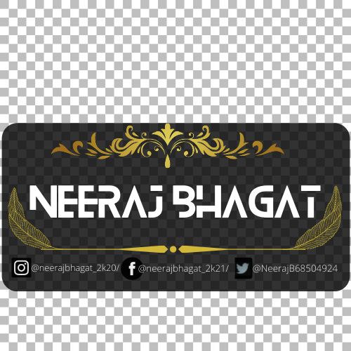 a black and gold business card with the words neraj bhagatt