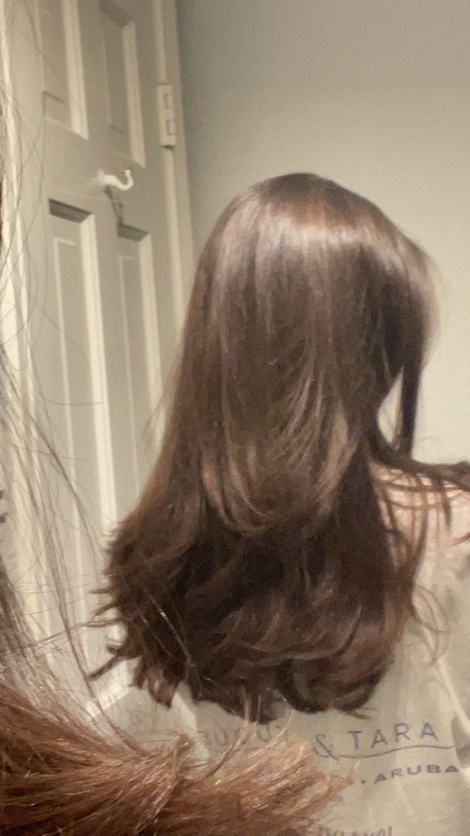 brunette hair, layers, hairstyle Healthy Layered Hair, Soft Layers Unstyled, Long Flowy Layers Hair, Blowout Brunette Hair, Hairstyles For Fluffy Wavy Hair, Haircuts For Brunettes Medium, Hair Styles For Brunettes Medium Length, Chocolate Brown Hair Layers, Brown Wavy Hair Aesthetic