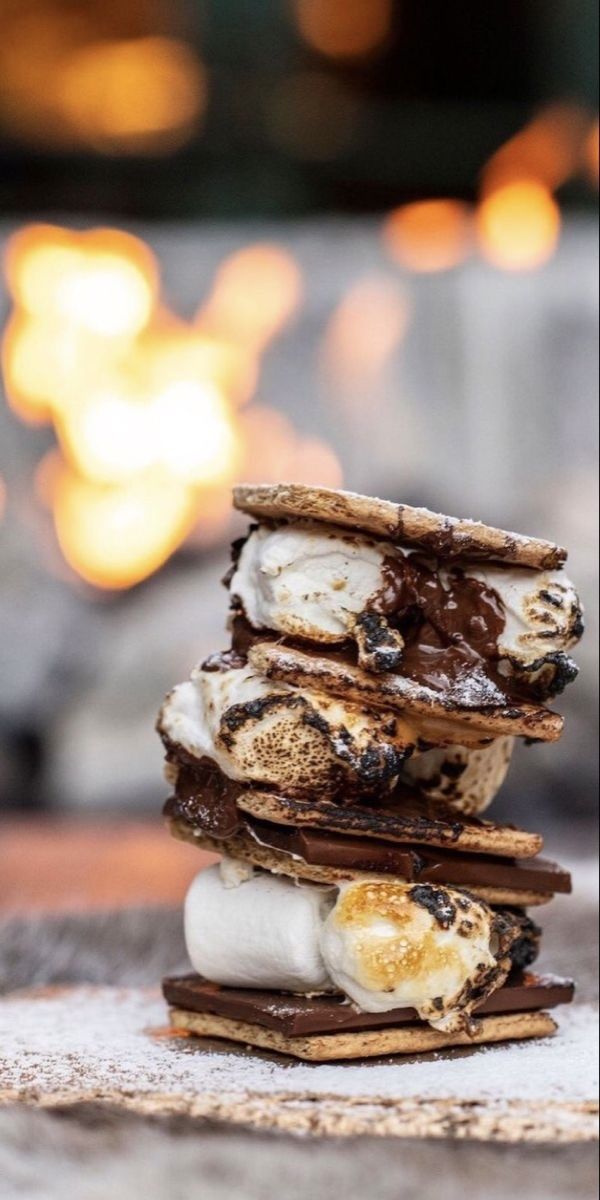 a stack of desserts sitting on top of a table