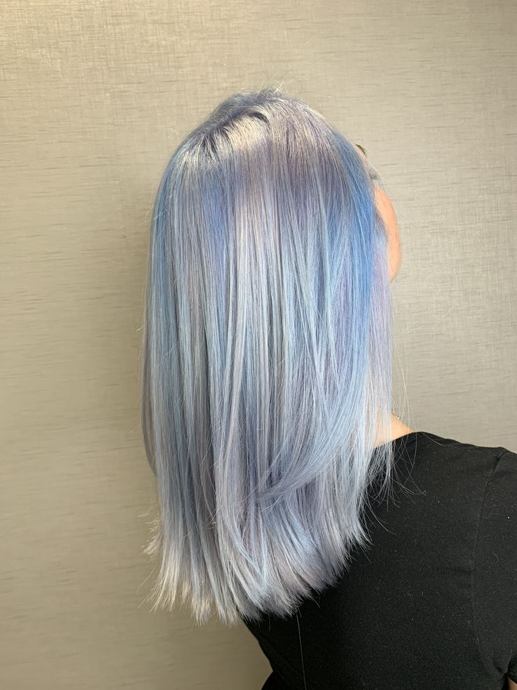 Silver Blue Blonde Hair, Platinum Blue Hair Silver, Perry Winkle Hair, Icy Blue Blonde Hair, Platinum Blonde And Blue Hair, White And Blue Hair Color, Perrywinkle Hair, Blue Silver Hair Color, Blue Hair On Blonde