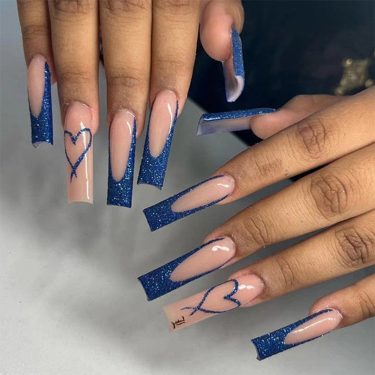 141392854-25 Acrilyc Nails, 2022 Nails, Royal Blue Nails, Unghie Nail Art, Nails Yellow, Long Acrylic Nail Designs, Blue Acrylic Nails, Drip Nails, Edgy Nails